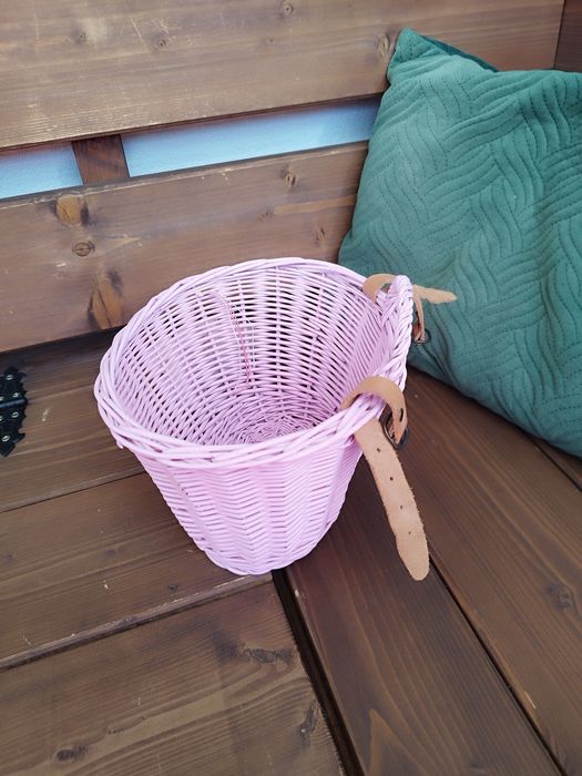 Wiklinowy Koszyk do roweru na rzemyki
