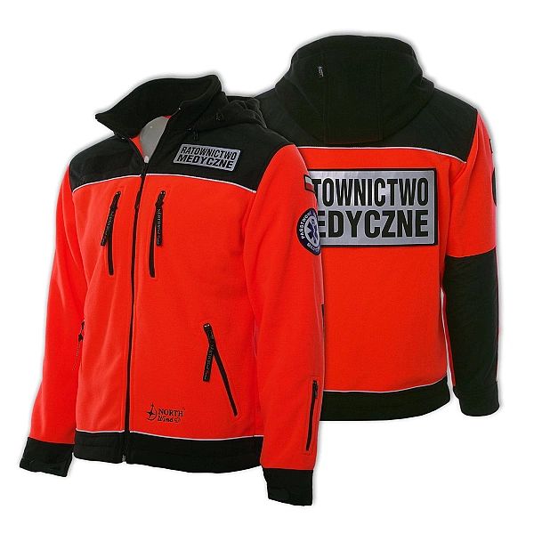 Polar ratowniczy North-Wind PRM-23 FLUO z kapturem oraz kompletem embl