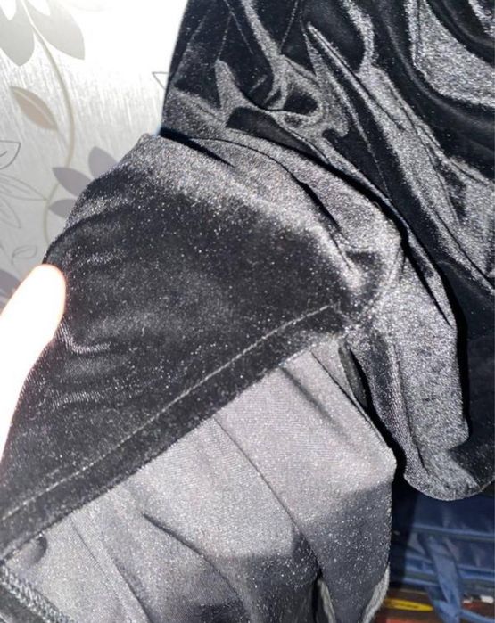 Жіноча велюрова елегантна вечірня сукня вз бахромой ХL