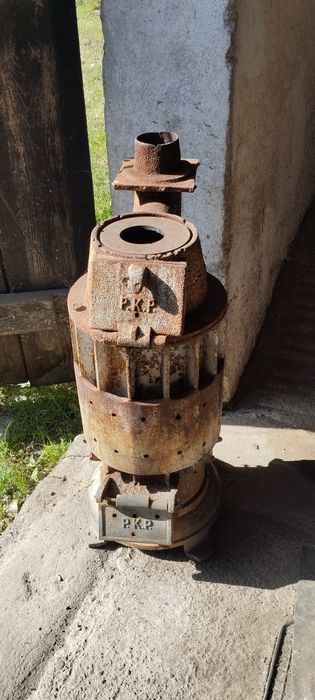 Przedwojenny piec PKP Huta  "elibor "kolej muzealny eksponat . WP1939.