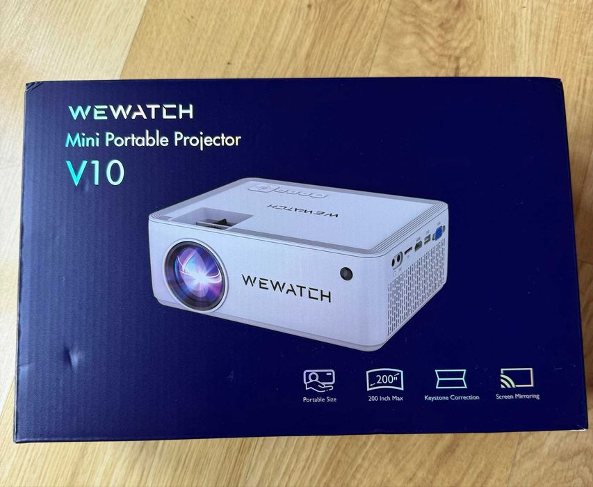 Przenośny MINI projektor WEWATCH V10 1080P LED NIEODPAKOWANY Okazja !
