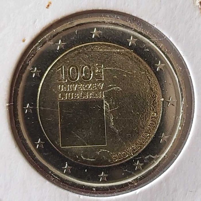 2 Euros de 2019 da Eslovénia, 100º Anivº - Universidade de Ljubljana