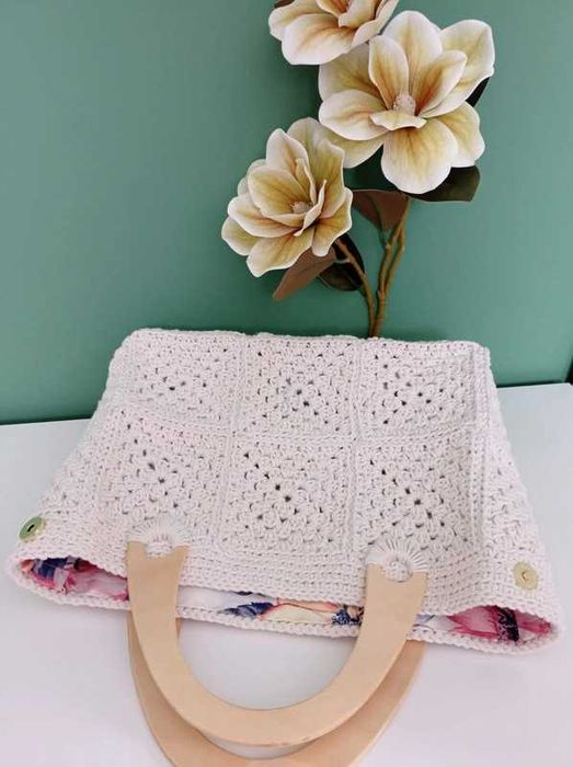 szydełkowa torebka z kwadratów