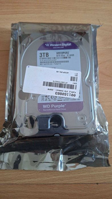 Dysk 3TB 3.5" SATA HDD / 256MB Cache / 5400obr. / WD Purple (WD33PURZ)