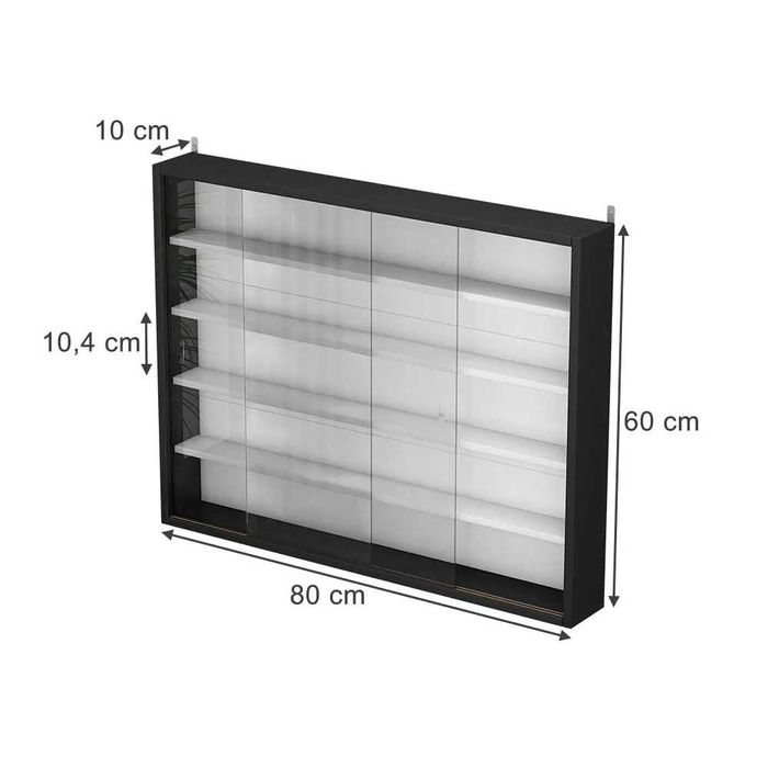 Gablota ścienna Vicco Showla czarno-biała 80 cm