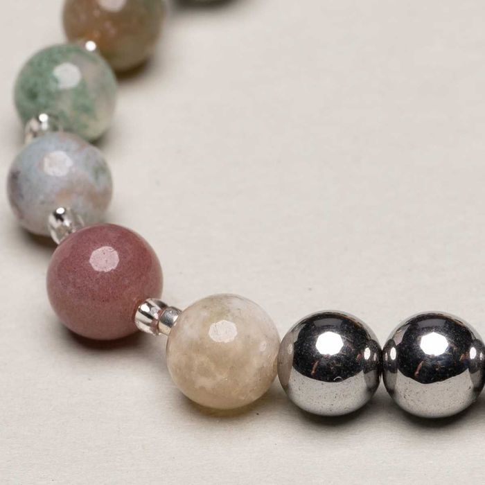 bransoletka kamień naturalny Agat Indiański , hematyt