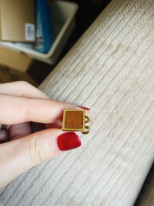 Anel ajustável dourado aço inoxidável