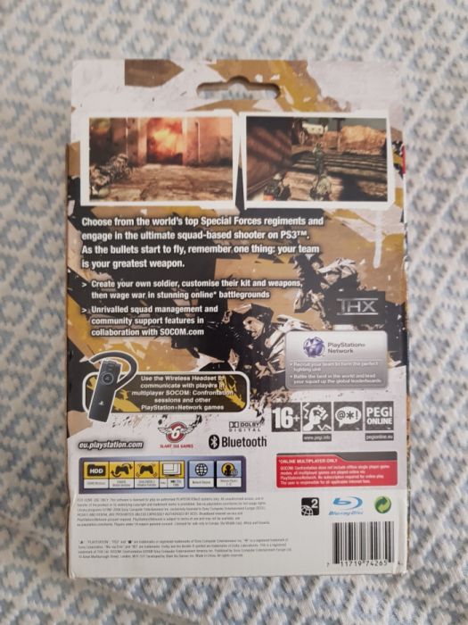 Headset wireless Ps3 e jogo Socom Confrontation64585695875201123