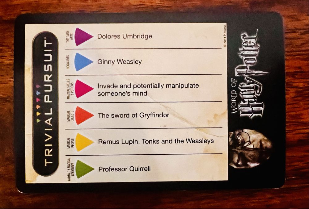 Trivial Pursuit Harry Potter