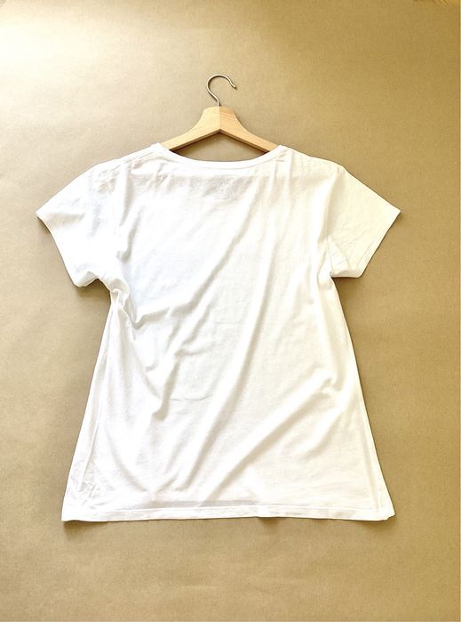 Biała bluzka z nadrukiem z krótkim rękawem rozmiar L - 40 Atmosphere