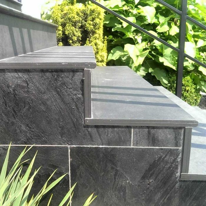 Stopień Stopnie z łupka Łupek Schody Panther Black naturalny 150x33x2