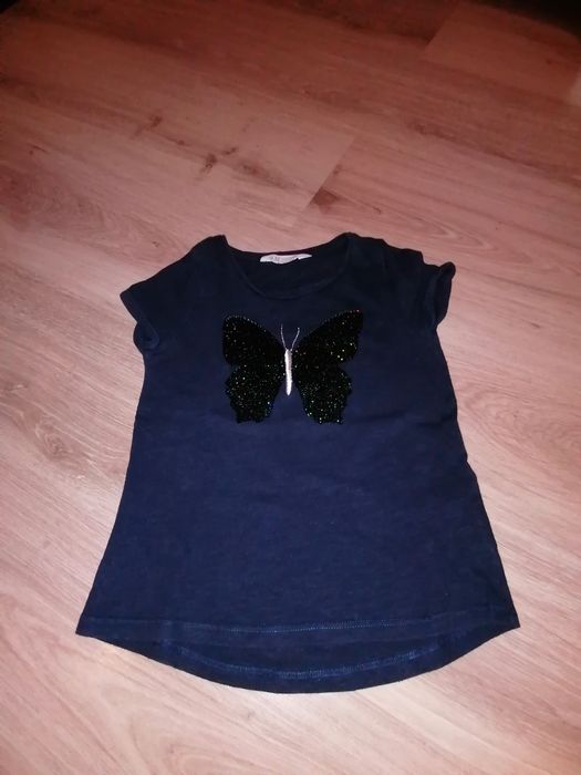 Bluzka z krótkim rękawem H&M rozmiar 110/116 z odwracanymi cekinami
