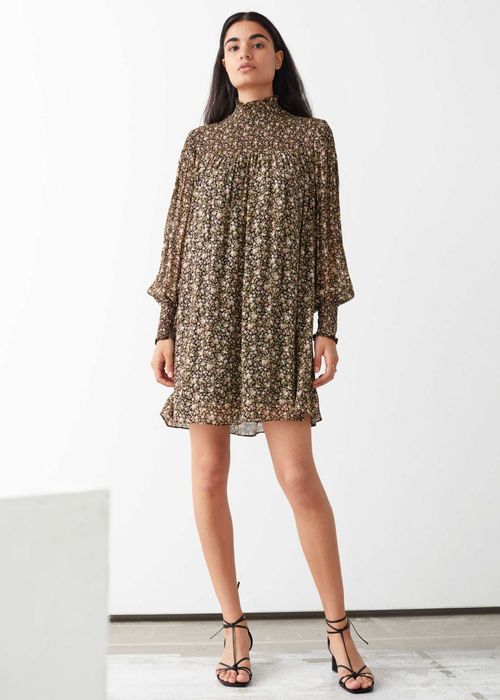 Цветочное лёгкое шифоновое платье с рукавом & Other Stories XS S