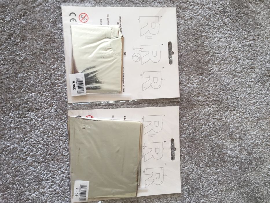 2 x balon foliowy srebrny litera R