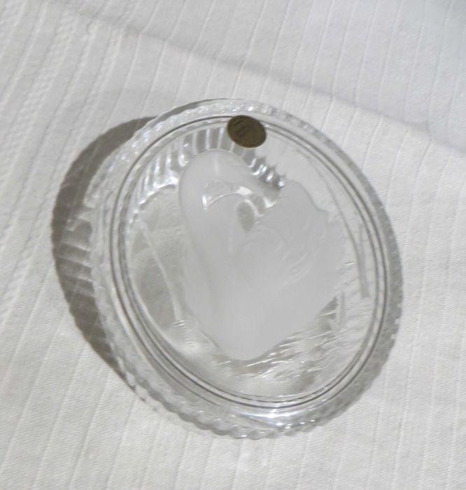 Guarda Joias Cristal D´Arques, Cisne em opaco 12 x 10 x 4,5 Nova c/ cx