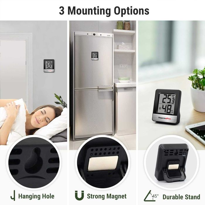 ThermoPro TP49B termômetro e pequeno higrômetro digital interno