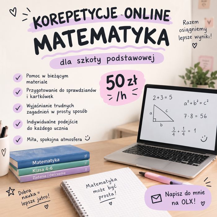 Korepetycje z matematyki online | Egzamin ósmoklasisty | Szkoła podstawowa