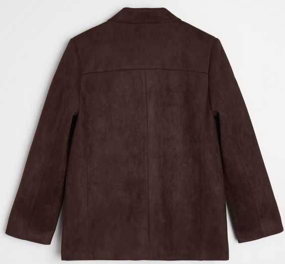 brazowa zamszowa marynkarka   oversize m