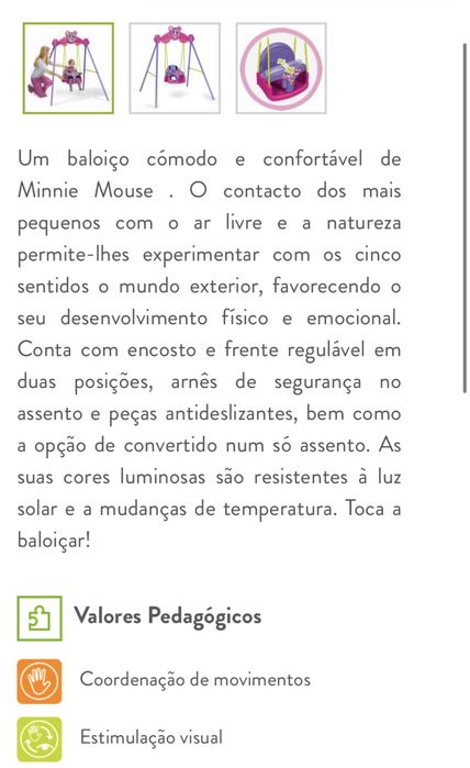 Baloiço Minnie Feber