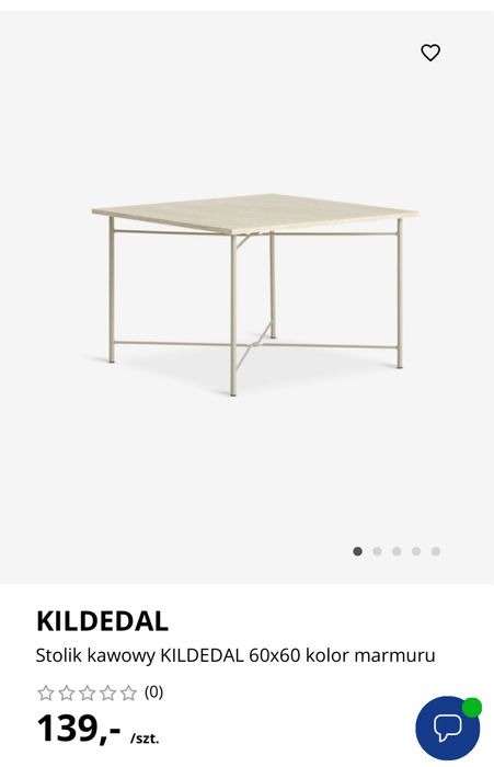 Stolik kawowy JYSK marmur trawertyn