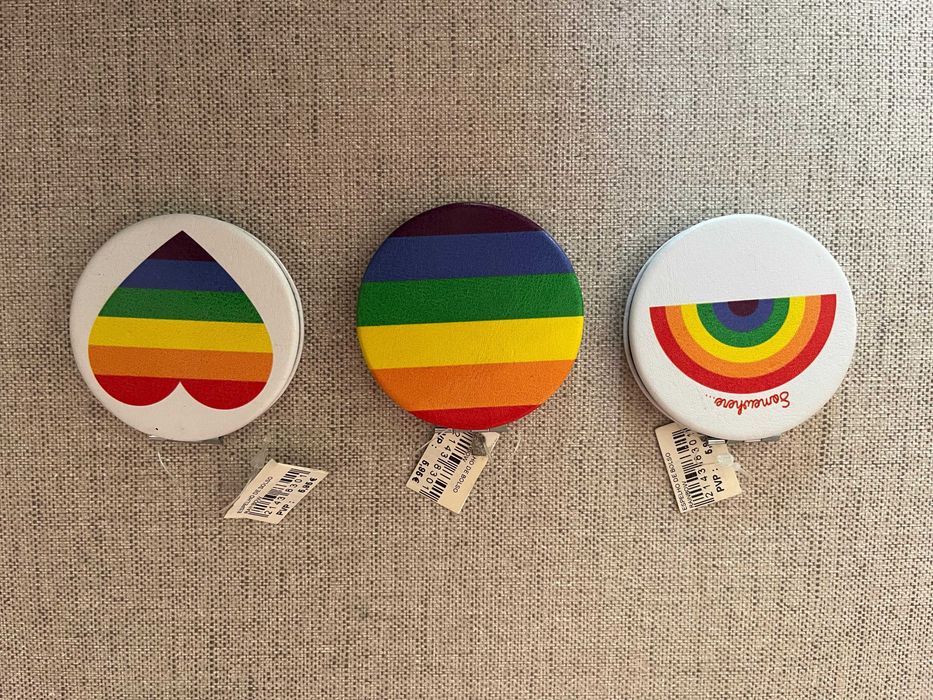 Conjunto de 3 Espelhos de Bolso Duplos - Rainbow