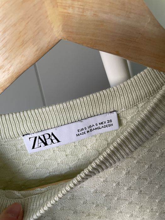 Zara bluzka damska rozmiar S croptop sweterek na jesień scandi modny