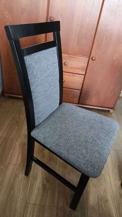 Stół z krzesłami, zestaw stół + 4 krzesła, kolor wenge, fornir, drzewo