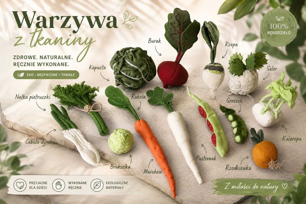 Zestaw tekstylne warzywa