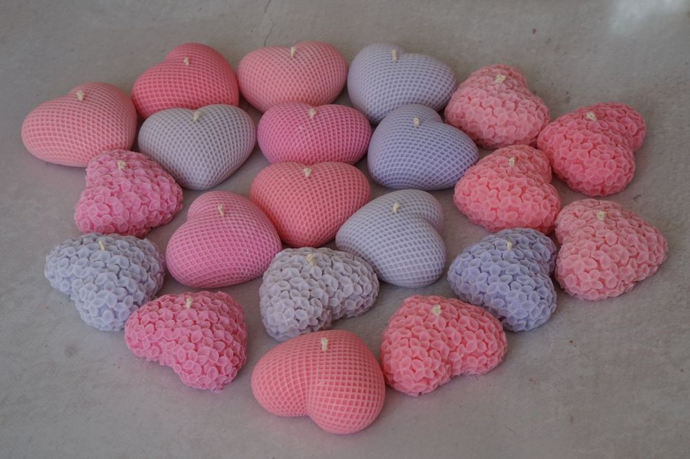 Воскова свічка серце, подарунок до 14 лютого, свічки на 8 березня.