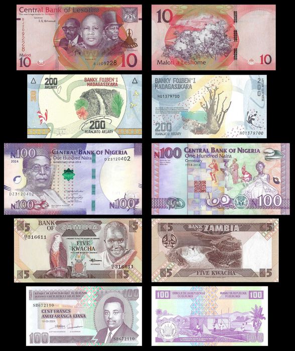Lote de 25 Notas Mundiais Diferentes - 100% Novas (UNC) L8