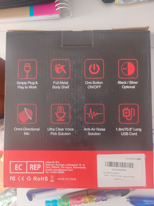 Microphone USB Elegiant EGM-04 – Plug & Play