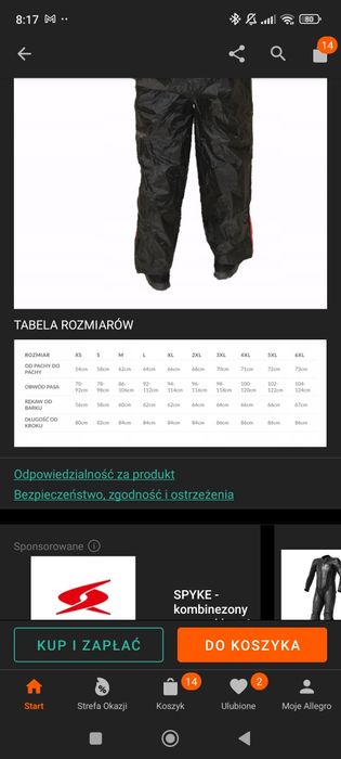 Kombinezon przeciwdeszczowy jednoszczesciowy prospeed