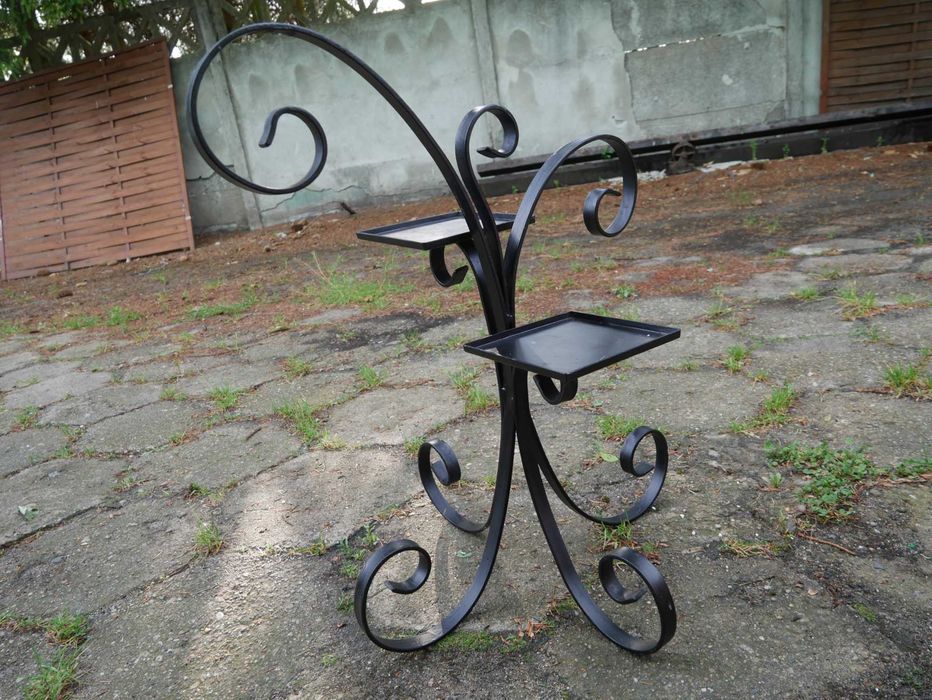 Kwietnik czarny Piekny antyki Stabilny XXL