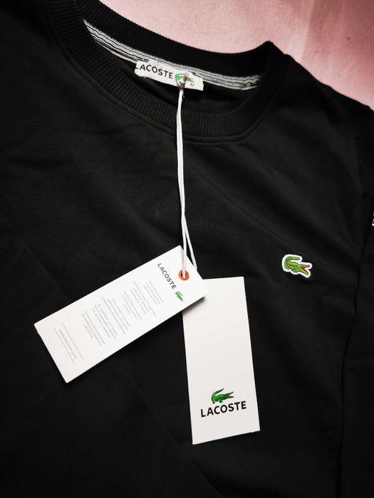 Bluza męska Lacoste czarna mały znaczek nowość bawełna bluzy