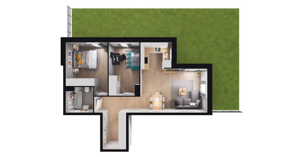 3-pokojowe mieszkanie 58 m² + ogródek - Widok 4