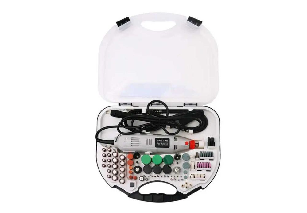 Електрична пряма шліфмашина Ewa 170 Вт з набором насадок (210 шт.)