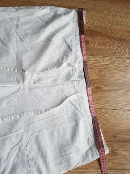 48 4XL Aniston Casual spodnie lniane viskoza szwedy białe lato