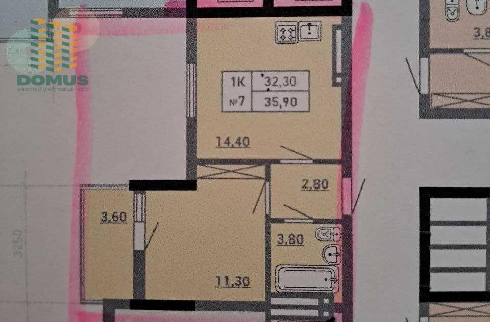 1-комнатная квартира по адресу Куликово поле пл. (площадь 36 м²) - Atlanta.ua - фото 2