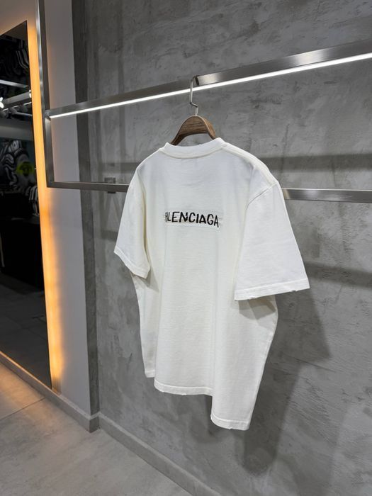 Футболка Balenciaga біла чоловіча футболка баленсіага біла чоловіча