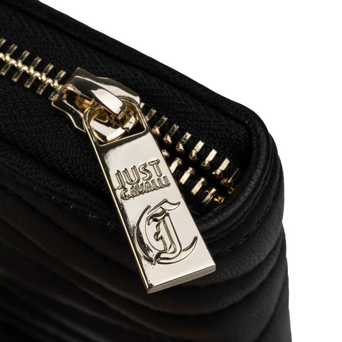JUST CAVALLI markowy damski portfel pojemny BLACK