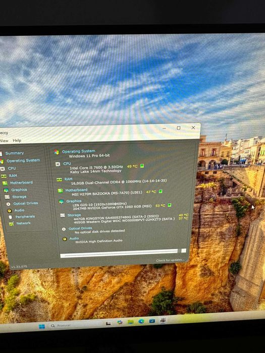 PC Computador Gaming i5 7600, MSi GXT 1060 6GB