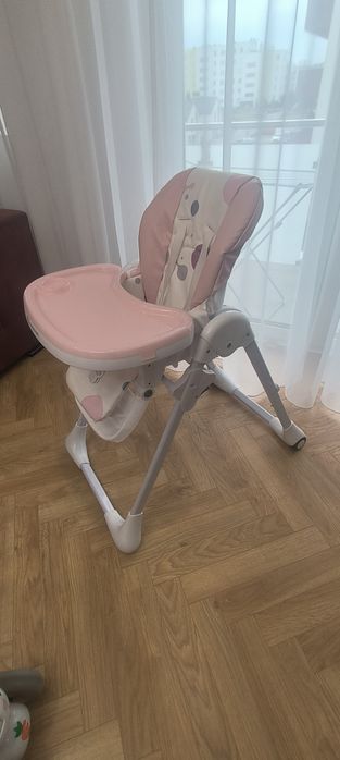 Krzesełko do karmienia Kinderkraft Yummy różowe