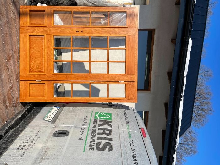 Drzwi drewniane jesion z doświetlami MONTAŻ CAŁA POLSKA   NA WYMIAR