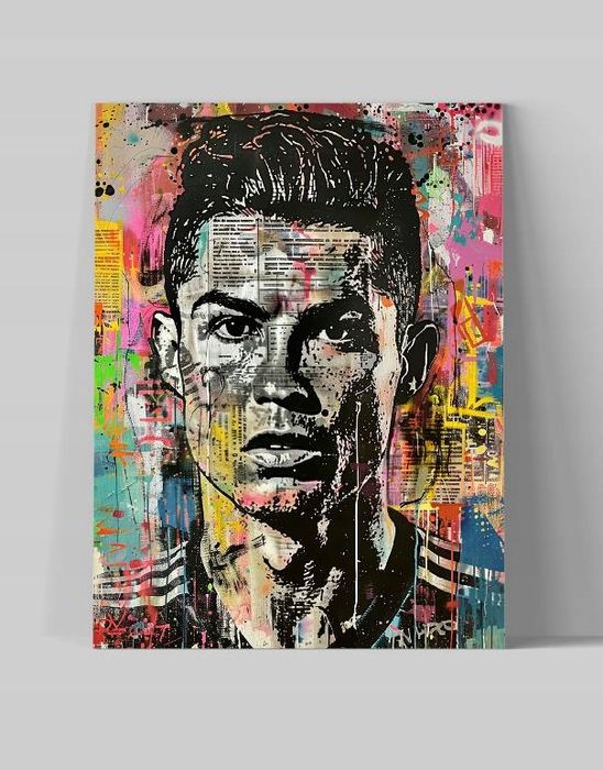 Obraz na płótnie Cristiano Ronaldo CR7 75x100 cm - nowoczesny styl