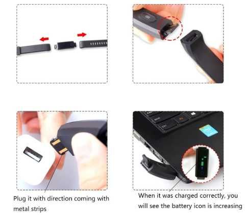 opaska sportowa smartband puls zegarek smart band czarna czujnik tętna