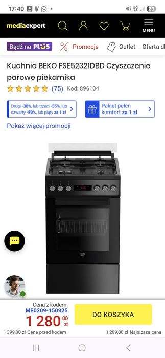 Kuchenka z piekarnikiem BEKO