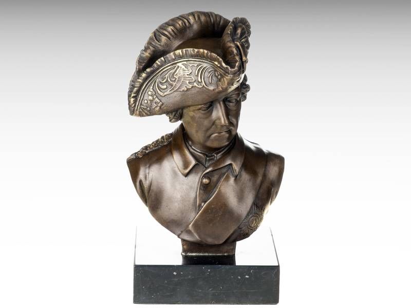 Escultura de bronze - Busto do Rei Frederico II 2