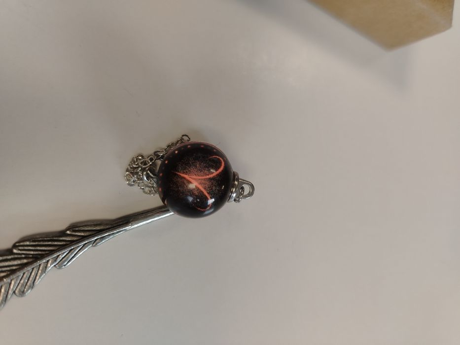 zakładka do książki Hand Made Liść ze znakiem zodiaku Baran