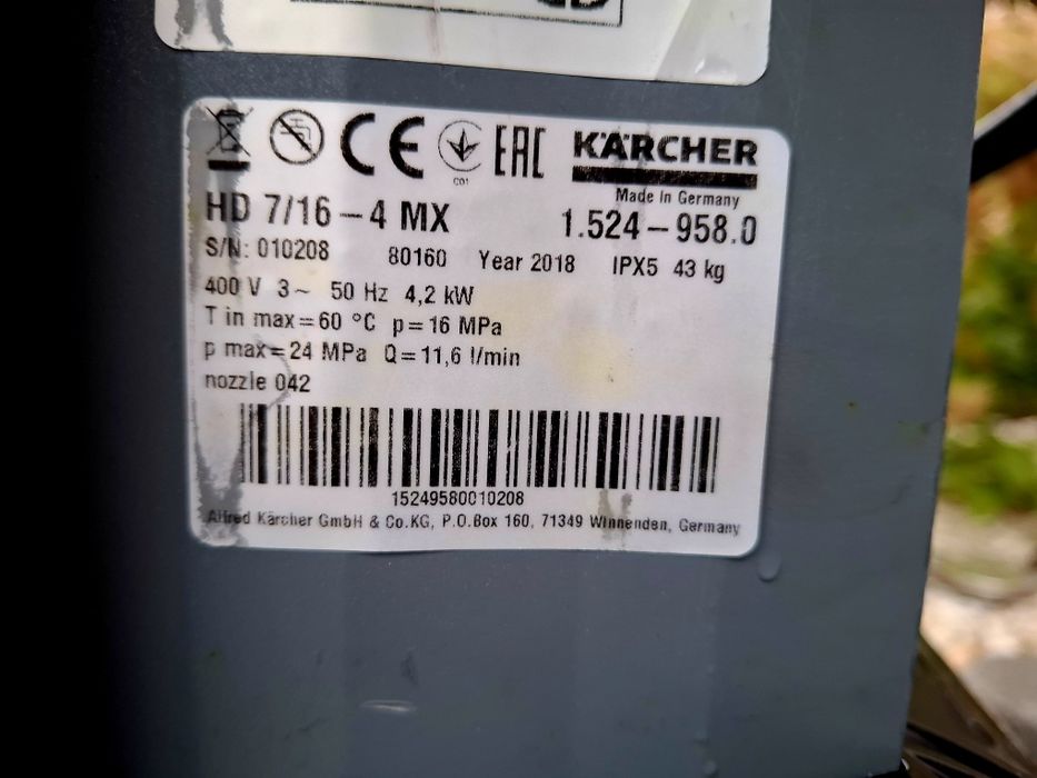 Karcher Hd 7/16-4MX z 2018r zwijak wolnoobrotowy silnik Radom