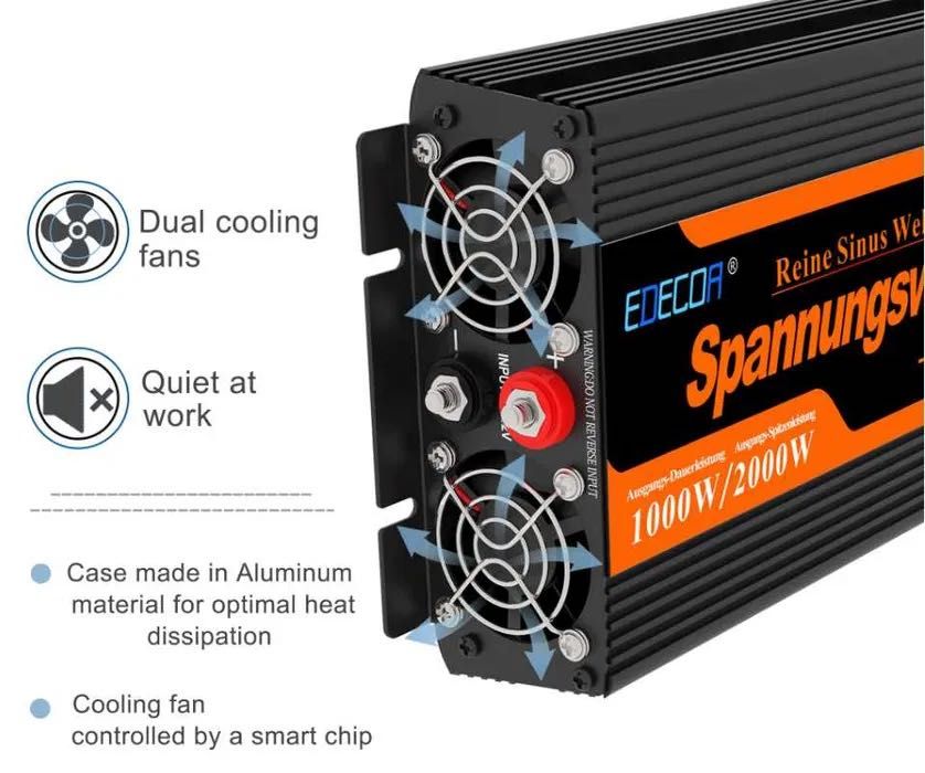 Inversor / Conversor EDECOA 1000W / 2000W * ONDA PURA64740287846145121